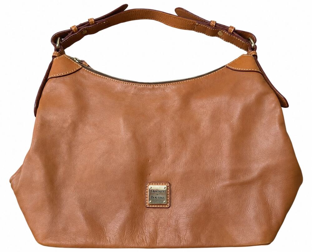 Dooney & Bourke Florentine Leather Hobo Shoulder Bag Natural Tan Large